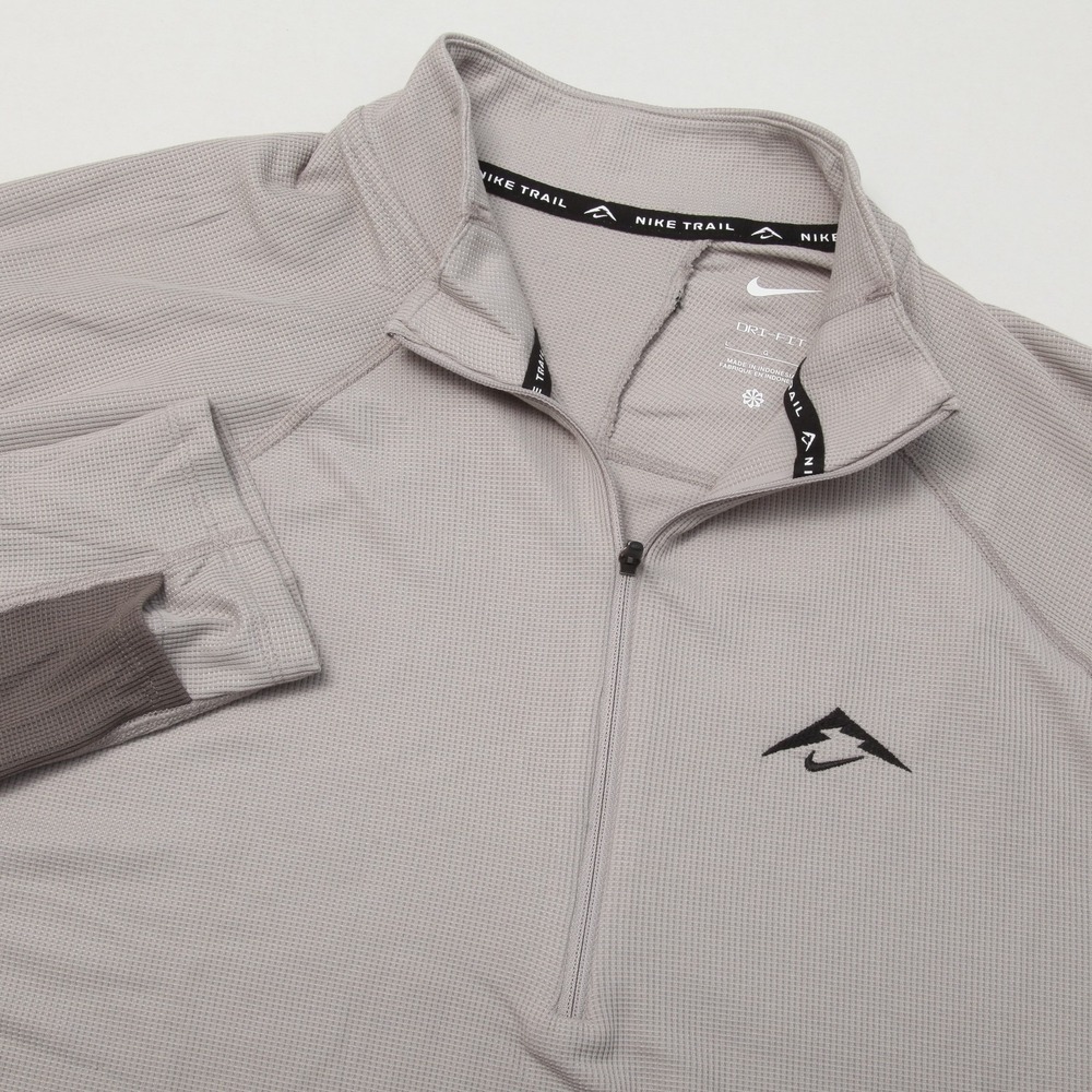 Nike Trail Dri-FIT Men's L 1/4 Zip Pullover Mid Layer Top Running Hiking Grey